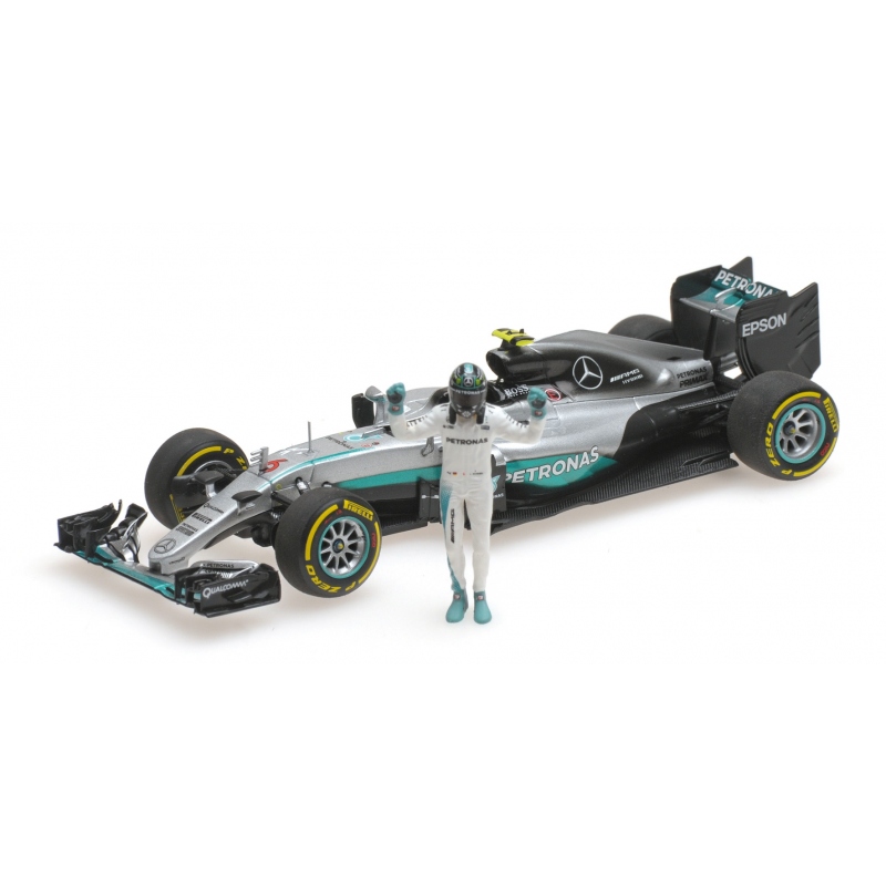MINICHAMPS Mercedes W07 Rosberg World Champion 2016 (With figurine)